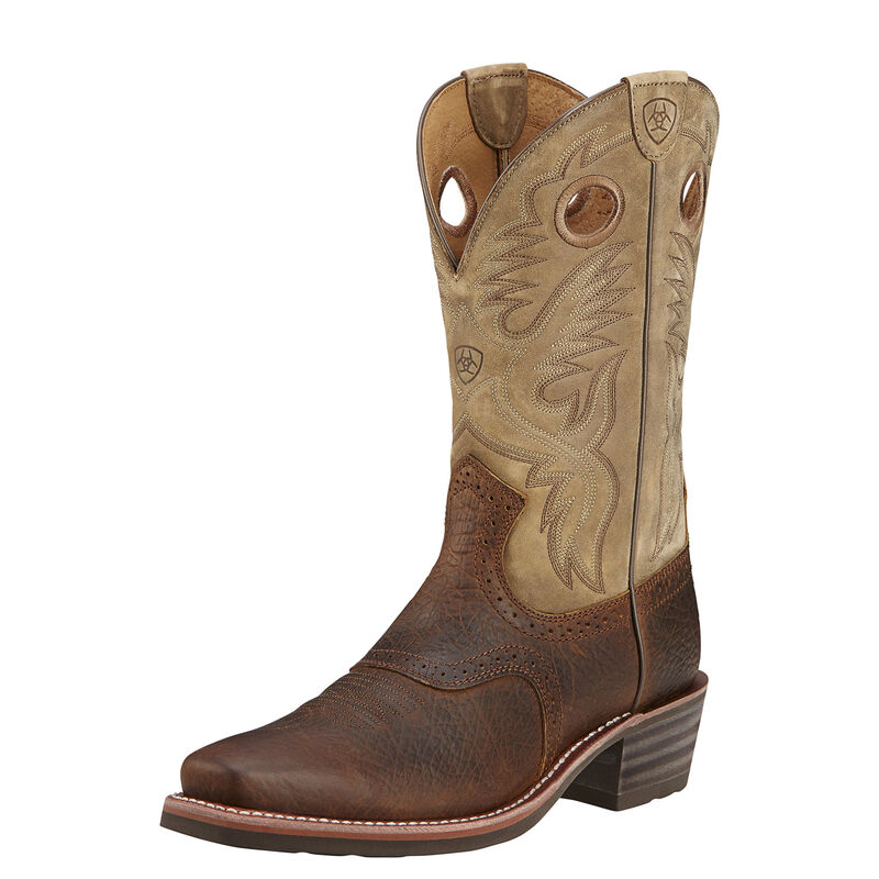 Botas Vaqueras Ariat Heritage Roughstock Marrones/Kaki Hombre - Chile 369-RJITSB